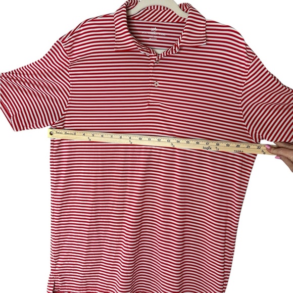 Southern Tide Performance Golf Polo Shirt Red White Striped Short Sleeve Mens L - Picture 3 of 6